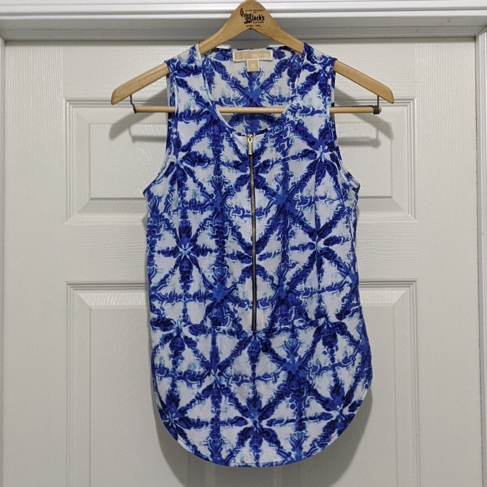 Michael Kors Sleeveless Printed Blouse Top